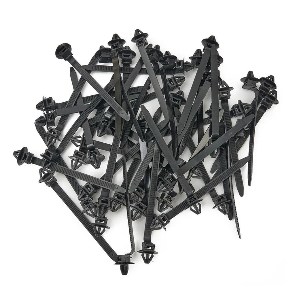 50 Pcs Self Locking Wire Harness Fastener Clamp Clip Cable Ties Management Car Wire Organizer Car Corrugated Pipe