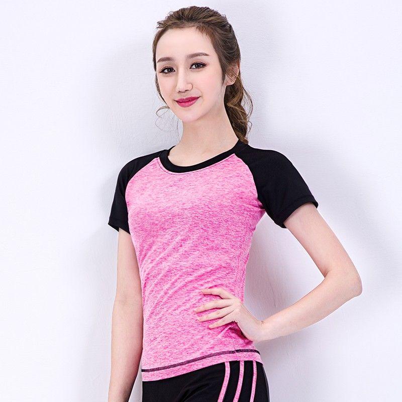 

Games New Yoga Wear Gym Sportswear Women s Running Fashion Casual Yoga Wear T-shirt Unlined Top Peach Red Dot + Dawn Black (Short Sleeve) 08313D S