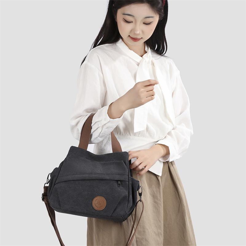 Multi-Compartment Canvas Bag Women's Bag Shoulder Bag Crossbody Bag Mother Bag