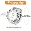 Ladies Ring Watch Fashionable Octagonal Stainless Steel Ring Clock Analog Simple Quartz Fashion Accessory - Birthday Christmas Valentine's Day Gift