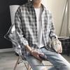 Men's Korean-Style Plaid Shirt - Long Sleeve, Loose Fit, Trendy Autumn Jacket