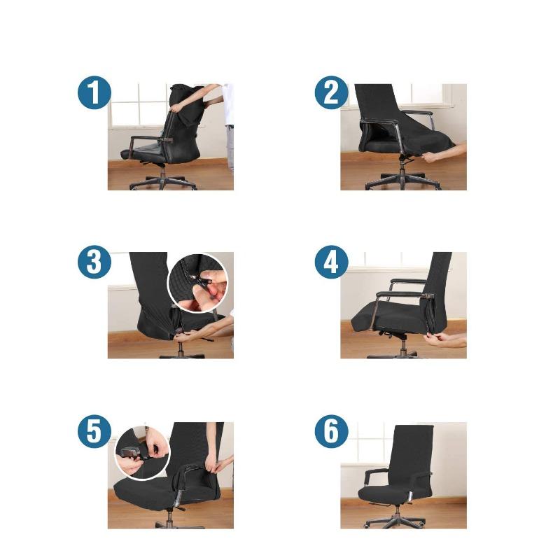Computer Chair Cover Modern Spandex Slipcovers Office Chair Case Armrest Cover Dust Cover Removable Anti-dirty Chairs Slipcover
