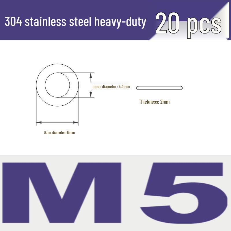 304 Stainless Steel Thickened Flat Washer A145 (M3-M24)