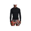 Under Armour Solid Color Logo Mock Neck Compression Long Sleeve Tee Men Tops Black 1366072-001