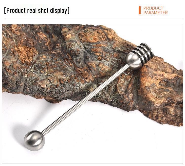 304 Stainless Steel Honey Stirrer with Beaded Handle
