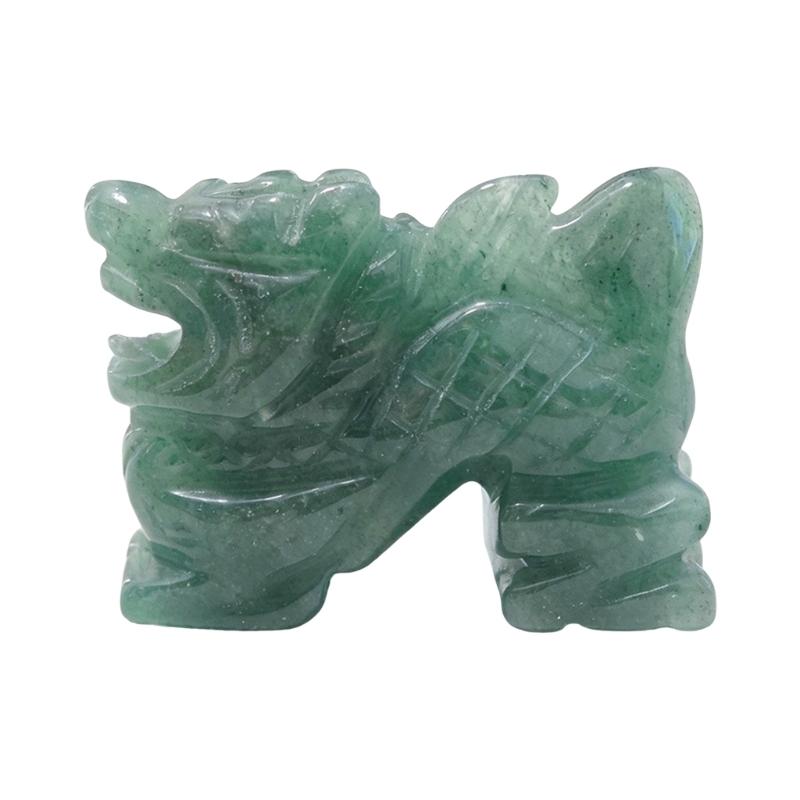 Traditional Chinese Zodiacs Green Aventurine Ornament Carved Crystal Animal Statue For Cultural Home Decors Collectibles