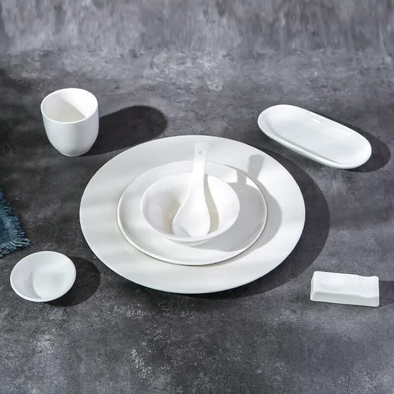 Pure White Ceramic Dinnerware Set