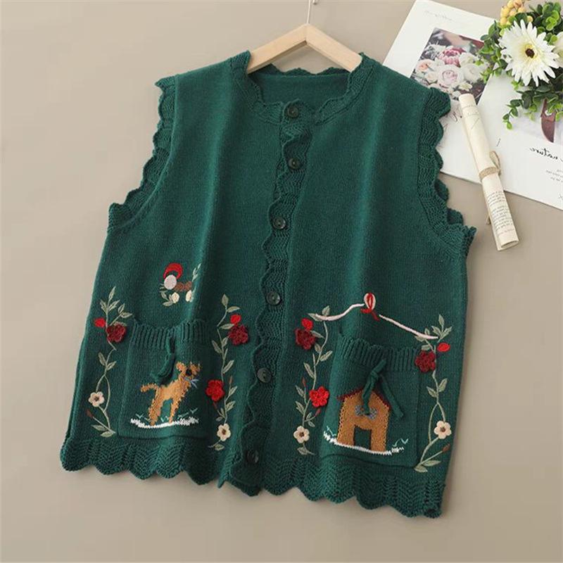 

Женский трикотажный жилет с 3D-цветком, свободный свитер-жилет для женщин 3XL