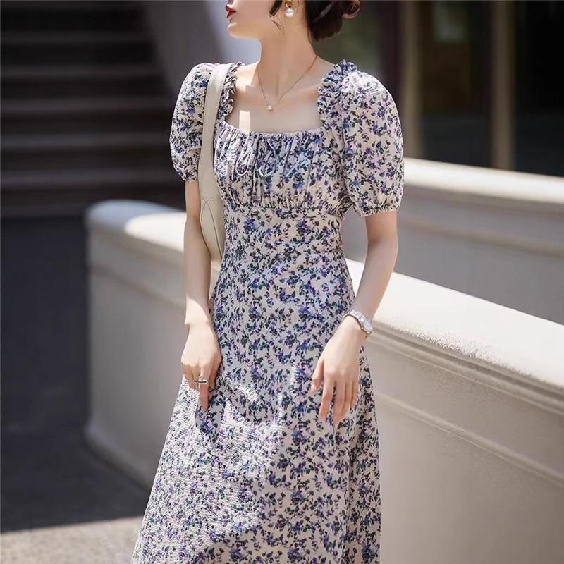 Sexy šaty pro ženy Letní Trendy Boho Květinový Potisk Krátký Rukáv Šaty Svodné Odhalená Ramena Délka Ke Kolenům Šaty Pro Ženu
