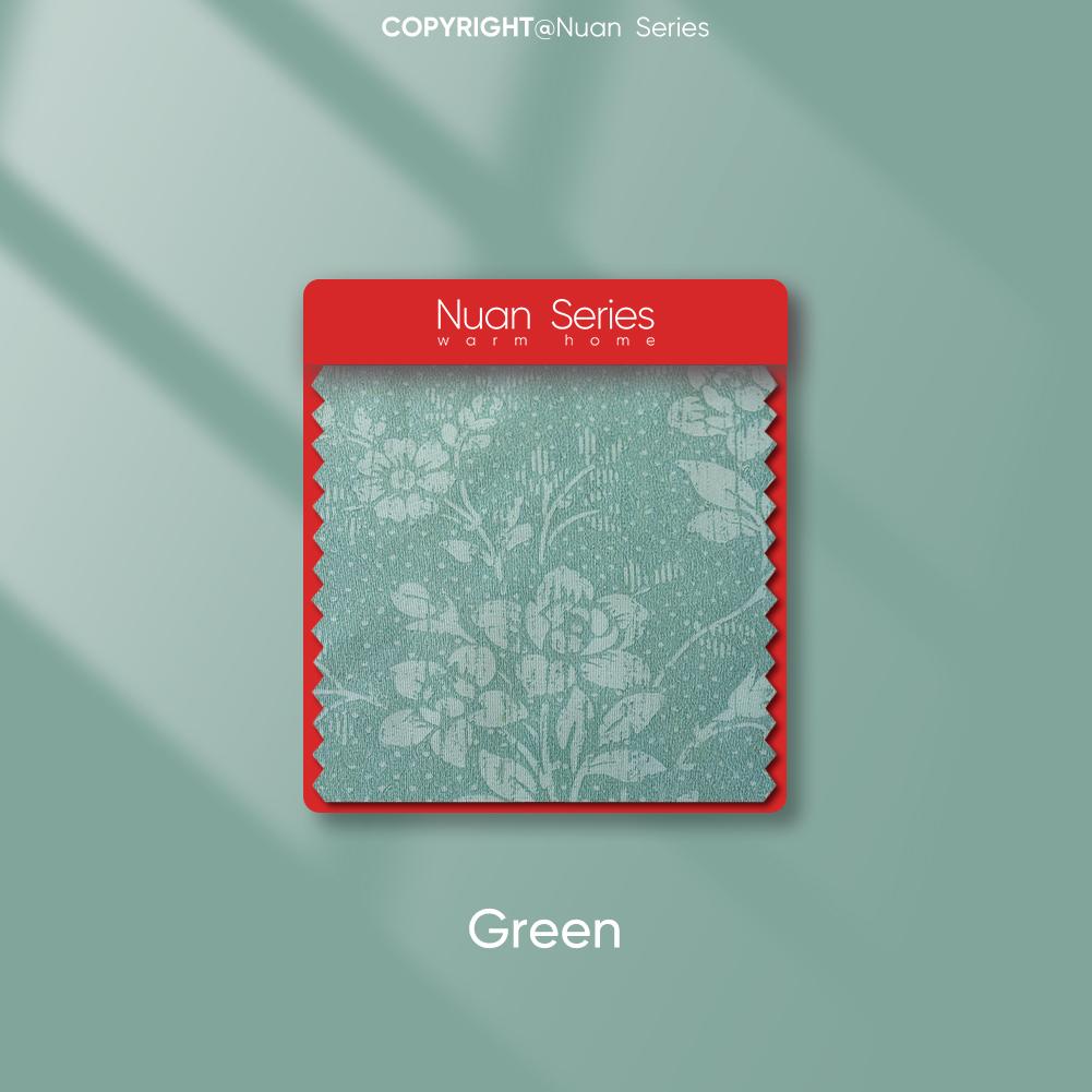 

1PC Nuan Series 100% Blackout Curtains French Vintage Floral Print Ring Type Curtains for Bedroom Living Room Balcony Window for Home Decor W100cm x L130cm зелений