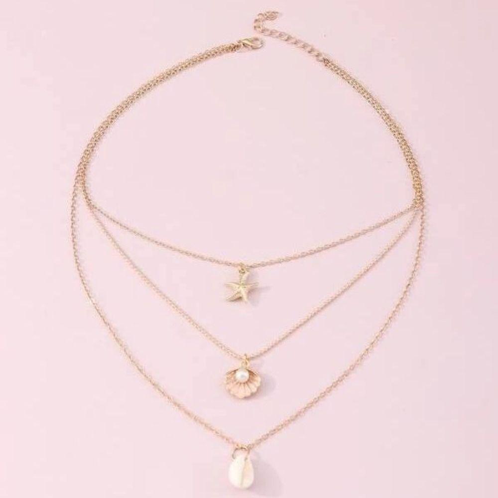 Pendant Clavicle Chain Women Conch Shell Clavicle Necklace Fashion Starfish Choker  Gifts