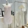 Robe de nuit d'été en soie glacée pour femmes, fine, sans manches, pour la maison