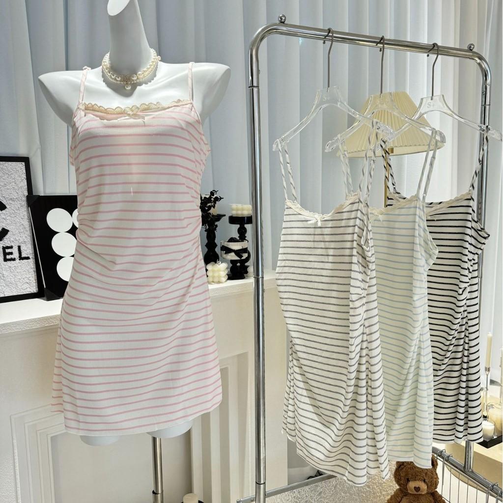 Robe de nuit d'été en soie glacée pour femmes, fine, sans manches, pour la maison