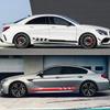 Car Body Side Skirt Stickers Sports Racing Striped Grid Pattern Vinyl Decals Auto Body Styling Decoration Stickers Accessories