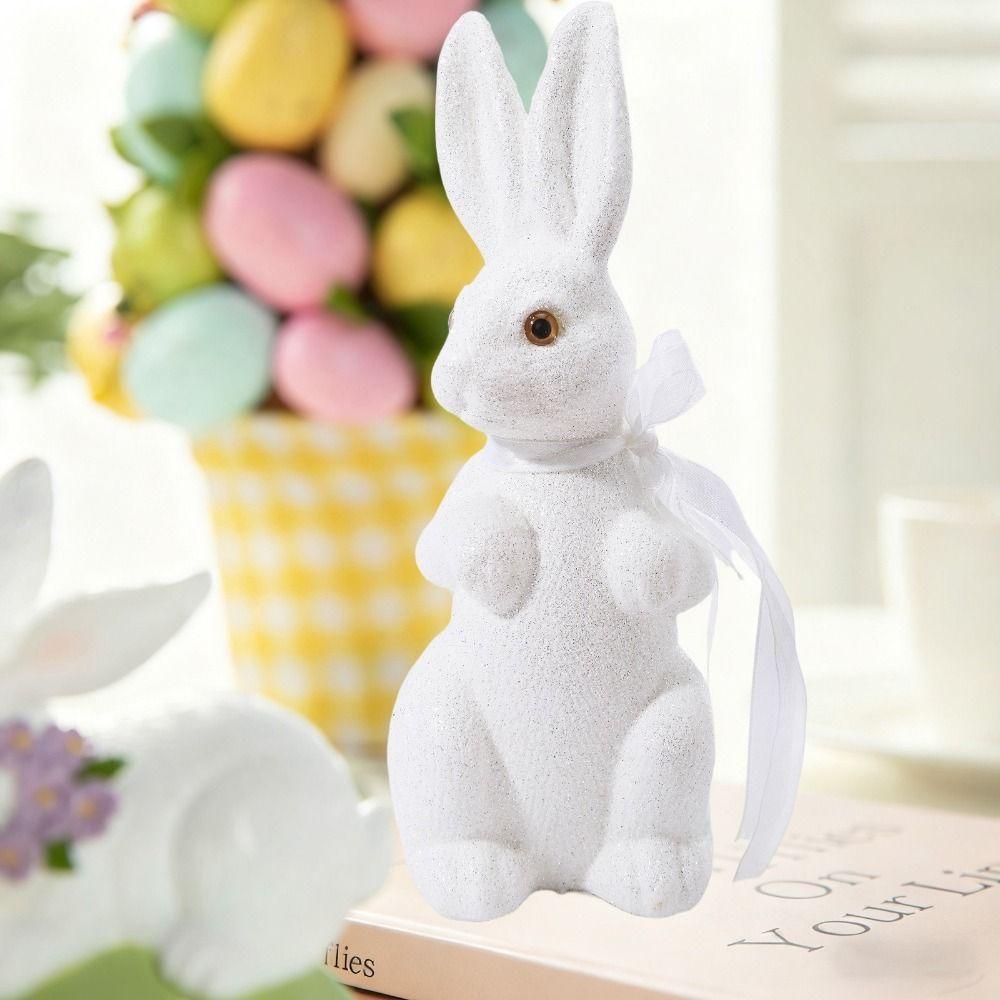 Colorful Easter Bunny Figurine Simulated Bunny Statues Creative Foam Rabbit Figures  Holiday Party