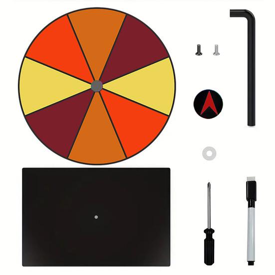 Acryl Regenbogen Preisrad mit Stift 8/10 Felder Abwischbares Drehbares Rad mit Ständer DIY Spinner Roulette Glücksrad Party Brettspiel Requisiten