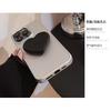 Black heart-shaped stand17promax iPhone Case iphone16Advanced Sense11Applicable12Electroplating15Soft