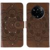 For Realme 14 Pro 5G Case Rhinestone Decor PU Leather Mandala Imprinted Design Phone Cover with Wrist Strap