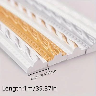 1PC 1M PVC Home Decorative Trim Line Self-Adhesive Soft Line Ceiling Baseboard Decor Gap Strip Wall Molding Line 3D Sticker