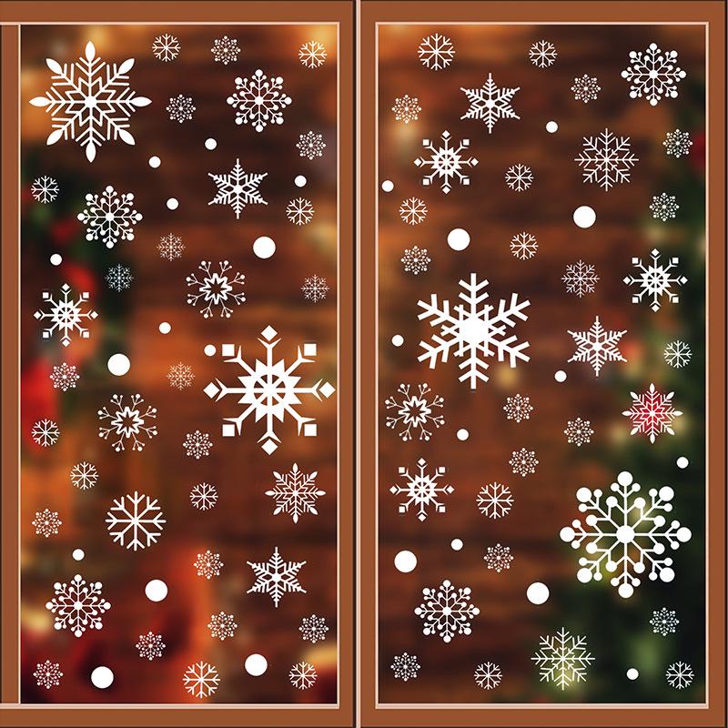 Double-Sided Snowflake Electrostatic Wall & Glass Sticker for Christmas Party Decorations