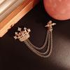 Chain Men Brooch Rhinestone Suit Collar Pin Vintage Suit Lapel Pin  Jewelry Accessories