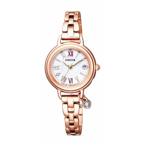 CITIZEN Wicca Solar Tech Radio-Controlled Watch (Pink Gold / Water Resistant / Women's) KL0-561-15 Bracelet Line Citizen Radio-Controlled Solar