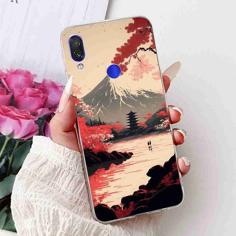 For Redmi Note 7 4G M1901F7G Case Fashion Painted Flowers Soft Silicone TPU Cover For Redmi Note 7Pro M1901F7S 6.3" Phone Shell