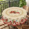 Independence Day Flower Wreath Waterproof Rectangular Tablecloth Red Blue Flower Star USA Flag Tables Cover for Dinner Kitchen