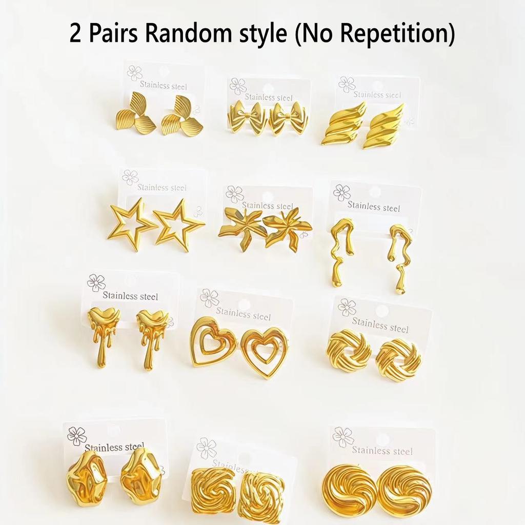 Classic Multi-Style Vintage Earring Water Drop, Leaves,Stud Earrings for Women Irregular  Geometric Woven Twisted Design Jewelry