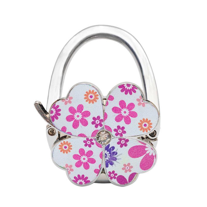 Four-Leaf Clover Enamel Handbag Hook - Zinc Alloy Hanger