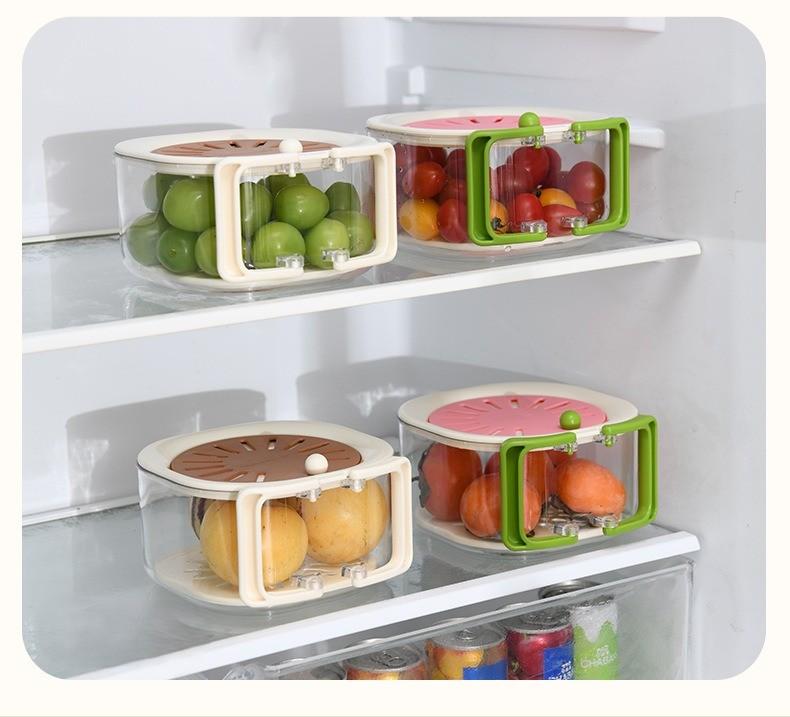 Multifunctional Folding Handle with Cover Washing Water Fruit and Vegetable Kitchen Fresh-keeping Filter Water Washing Basket