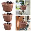 Bike Wicker Basket Bicycle Cargo Rack Bag Multi Purpose with Adjustable Straps Handlebar