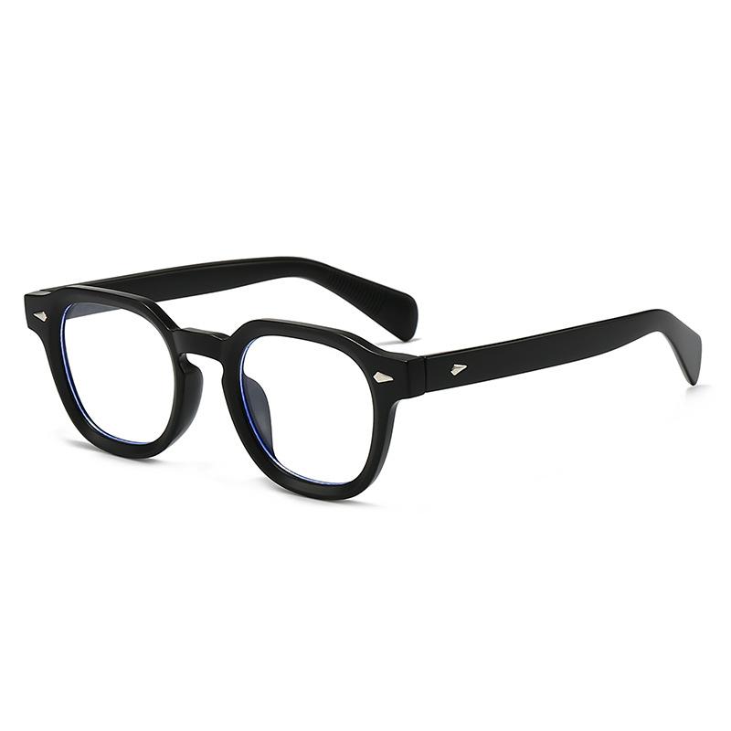 Retro Anti Blue Light Oval Glasses  Personality Leopard Print Rivet Design Prevent Mobile Phone Computer Radiation Unisex