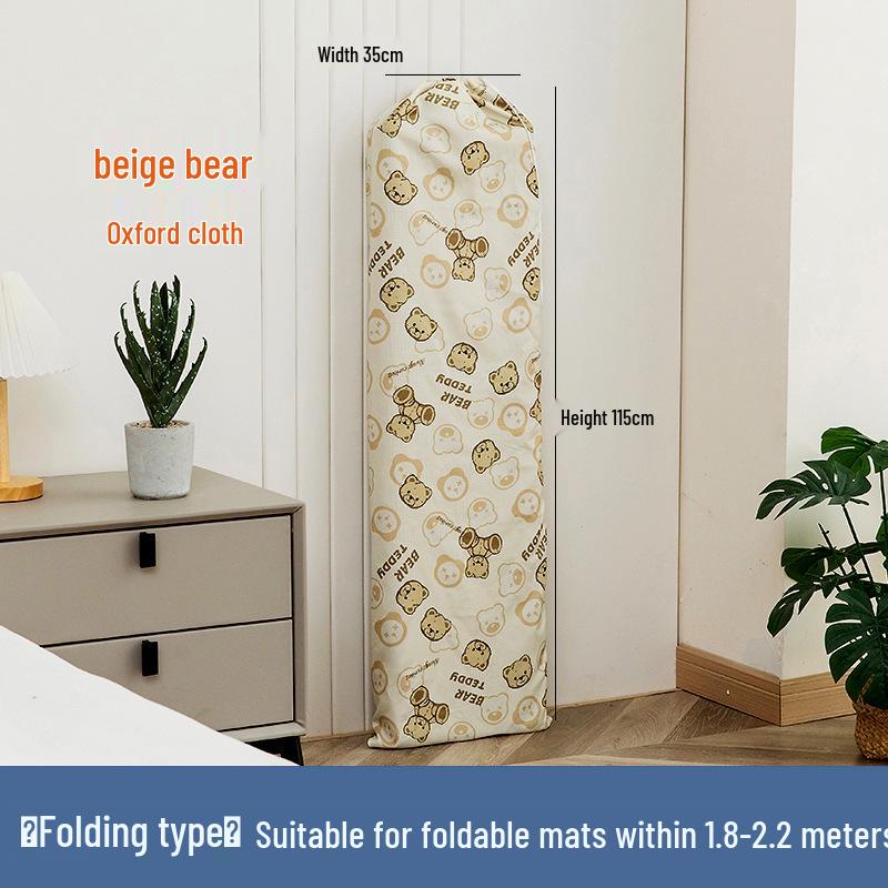 Seasonal Bamboo Mat Cover: Foldable, Moisture-Proof, Waterproof Oxford Cloth Storage Bag with Drawstring