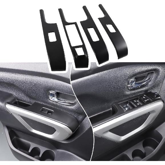 

Window Lift Switch Cover Compatible with Nissan Titan 2016-2023, Window Lift Switch Panel Decoration Frame Trim Cover, 4PCS (Carbon Fiber Pattern матовый черный
