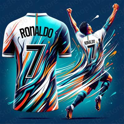2025 New C Ronaldo Football Fan Jersey Kids Adult Summer Sports Soccer Training T-Shirt Children Top Round Neck Loose Sweatshirt