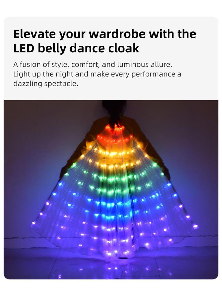 LED Leuchtendes Kinder Bauchtanzkostüm mit bunten leuchtenden Flügeln
