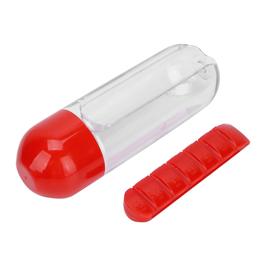 2 v 1 Úložná láhev na léky a vodu Denní organizér na pilulky Cestovní úložný pohár na léky