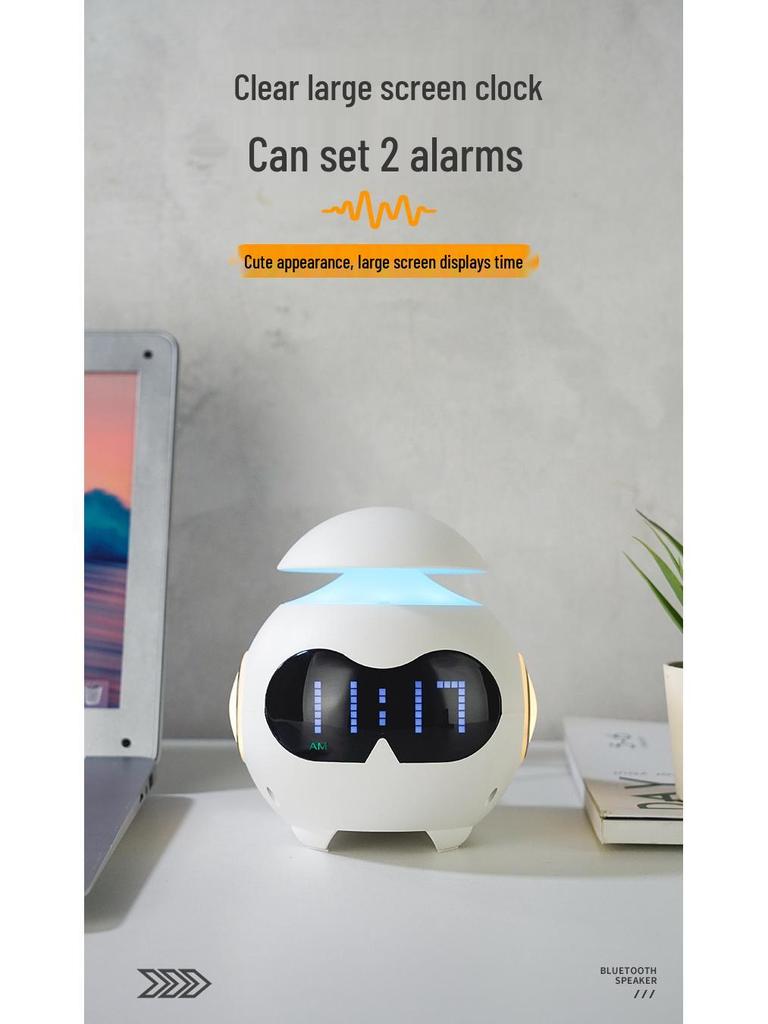 Wake-Up Alarm Clock with Bluetooth Speaker and Night Light for Students