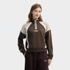Fila Original Fashion Retro Sports Casual Personality Color Block Comfortable Versatile Short Loose Half-Zip Stand Collar Sweatshirt F11W619211FBN