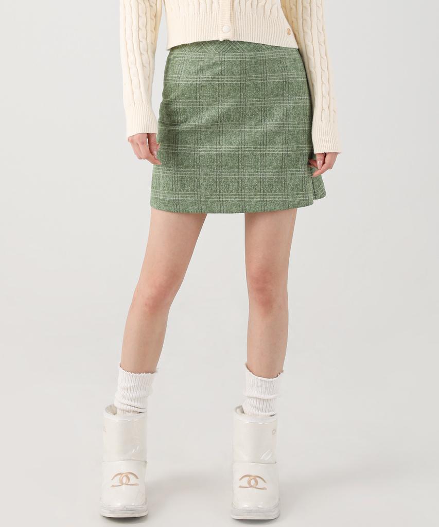 AVANDRESS Suede Check Mini Skirt - 2Col