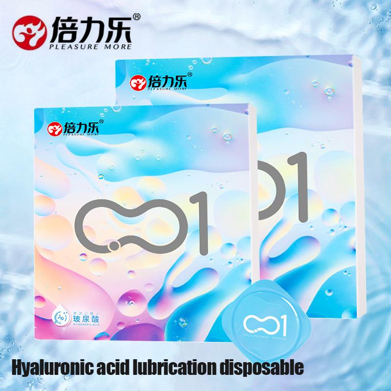 001 Polyurethane Condoms for Men Hyaluronic Acid Ultra Thin Sex Condoms