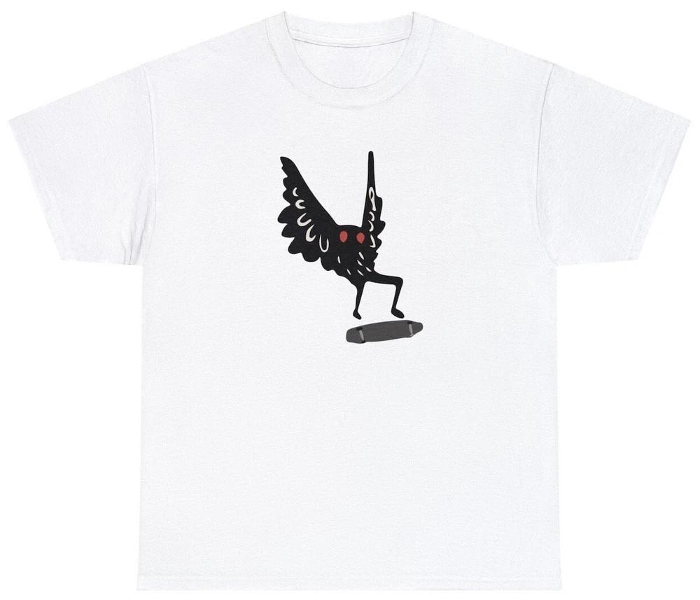Mothunisex Cryptid T Shirt Funny Meme Moth Unisex Bigfoot Alien Skateboarding Tee S