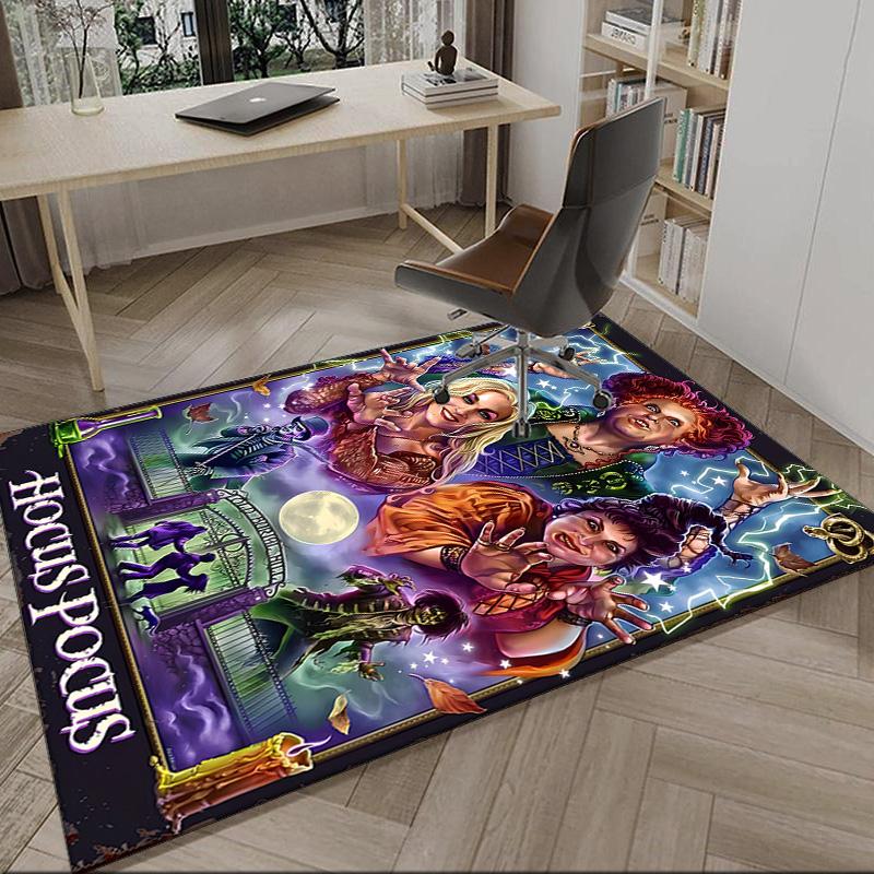 Halloween Horror Witch Carpet, Kitchen Rugs, Yoga Mat, Non-Slip Mats, Rug for Bathroom, Living Room Bedroom, Camping Rugs Christmas Gift