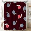 Unique Red Shower Curtain With Cute Snail Pattern For Bathroom Decor Waterproof Fabric Material Shipped Worldwide From
