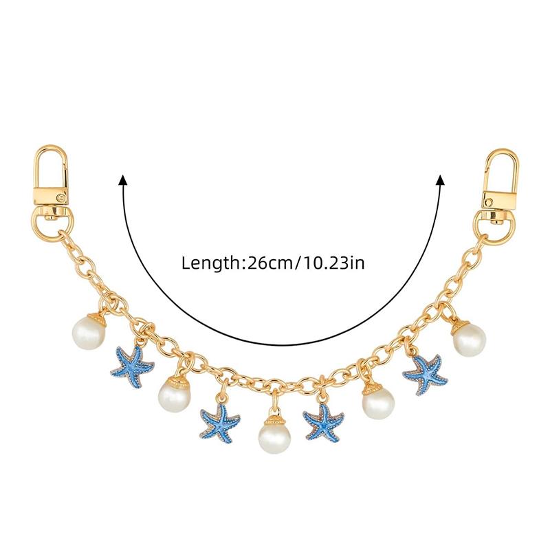 

Yogodlns Bag Charms For Handbags Sea Star Shell Pearl Bag Pendant Boho Summer Seashell Jewelry Making DIY Decoration one size синій