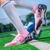 Men/kid's Football Boots Leather Soccer Shoe Rubber Soft Sole Short Nail Artificial Turf Youth Children Football Shoes Mens Football Shoes