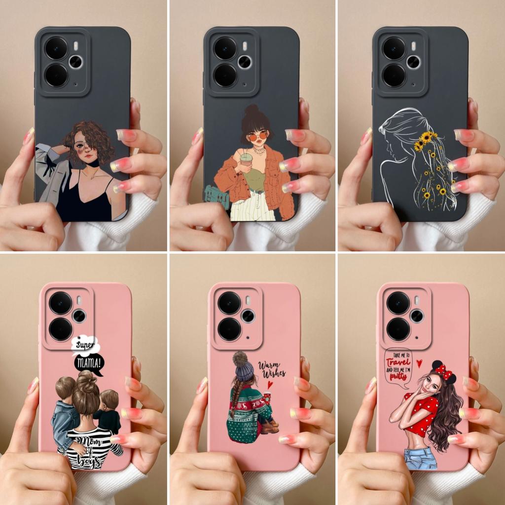 For Oppo Realme P3 C75x Narzo 10 30 60 A5 Pro 14 14T 14X Phone Cases Fashion Cool Girl High Quality Liquid Silicone Shockproof Housing For Oppo Covers