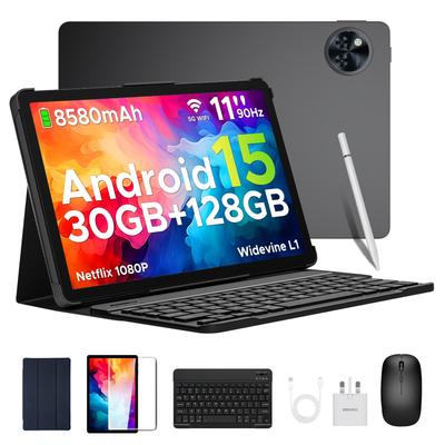 Doogee U11 Pro Android 16 Tablet, 11 Inch, 30GB RAM+256GB ROM/2TB, 8580mAh Battery, Tablet with Pen, Keyboard, Mouse