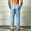 Herren Casual Leinenhose mit Bund Gerades Bein Farbe